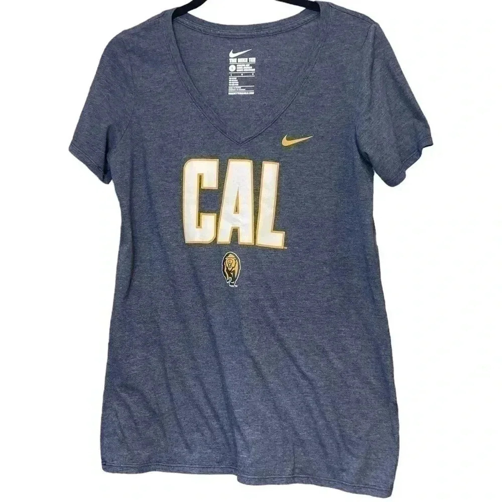 Nike CAL V-neck Colligate T Shirt Size L